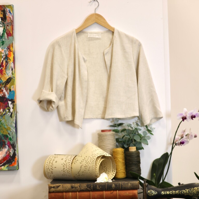Meta SS25 - Boléro Ange - viscose/lin ficelle – S