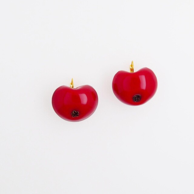 Ciléa Paris - Boucles d'oreilles Pomme Botanica – Fleur / Dormeuse (Oreilles percées)