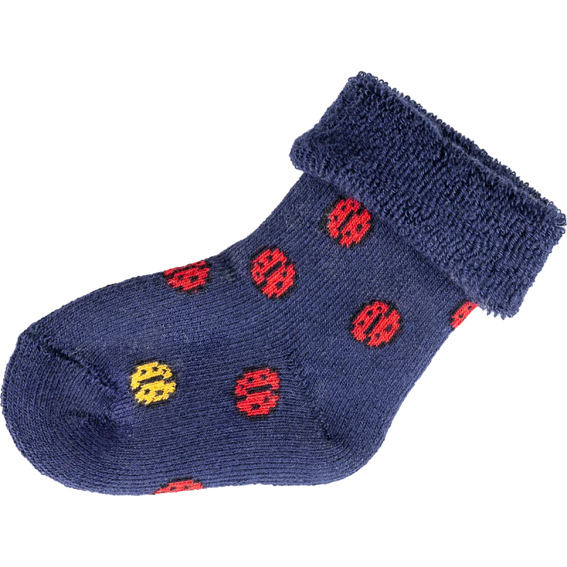 bottons bio coccibio Chaussettes Coccinelle - Bottons petites coccinelles – Bleu marine