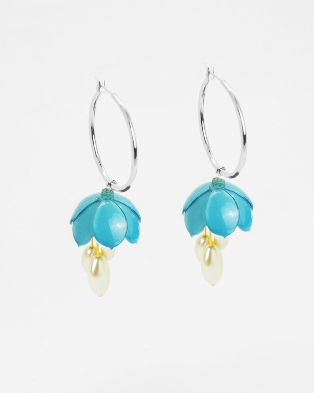 Ciléa Paris - Créoles Cécile avec perles – Blush / Grande argent