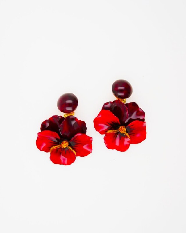 Boucle d’oreille pendante Pensée viola – Grande par la marque Ciléa Paris Ciléa Paris - Boucle d’oreille pendante Pensée viola – Grande