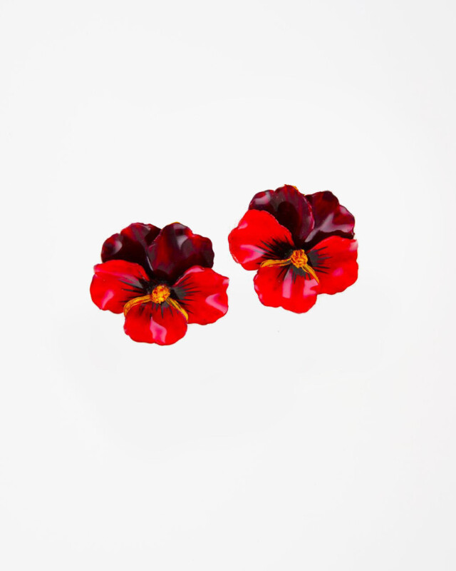 Ciléa Paris - Boucle d’oreille courte Pensée viola – Grand