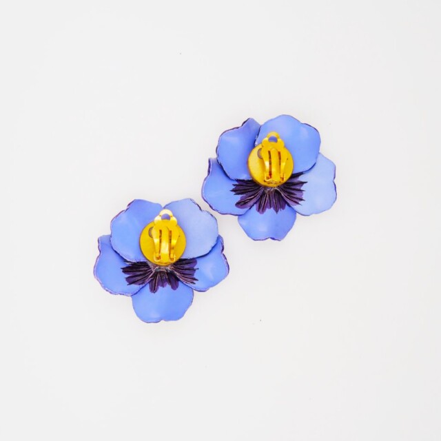 Ciléa Bijoux - Boucle d'oreille courte Pensée viola - Grand – Rouge / Clips