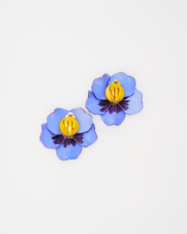 Ciléa Bijoux - Boucle d'oreille courte Pensée viola - Grand – Rouge / Clips