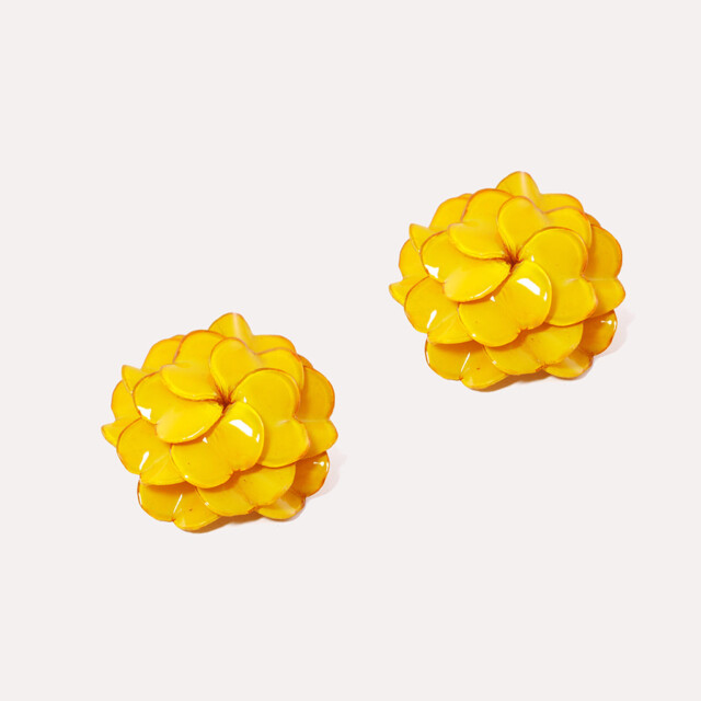 Ciléa Paris - Boucles d'oreilles Géranium - Grand – Rouge clair / Dormeuse (Oreilles percées)