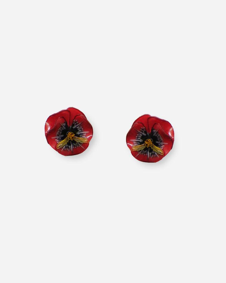 Ciléa Paris - Boucles d'oreilles Pensée - Mini – Vert / Dormeuse (Oreilles percées)