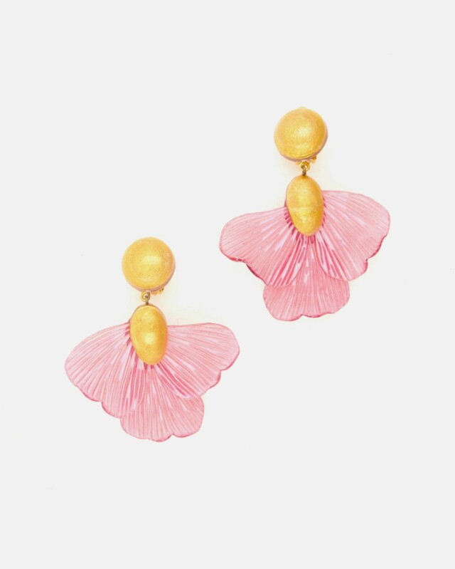 Ciléa Paris - Boucles d'oreilles pendantes Élise - Grand – Rouge / Tige (Oreilles percées)