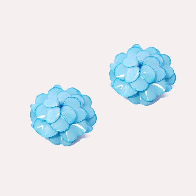 Ciléa Paris - Boucles d'oreilles Géranium - Grand – Rouge clair / Dormeuse (Oreilles percées)
