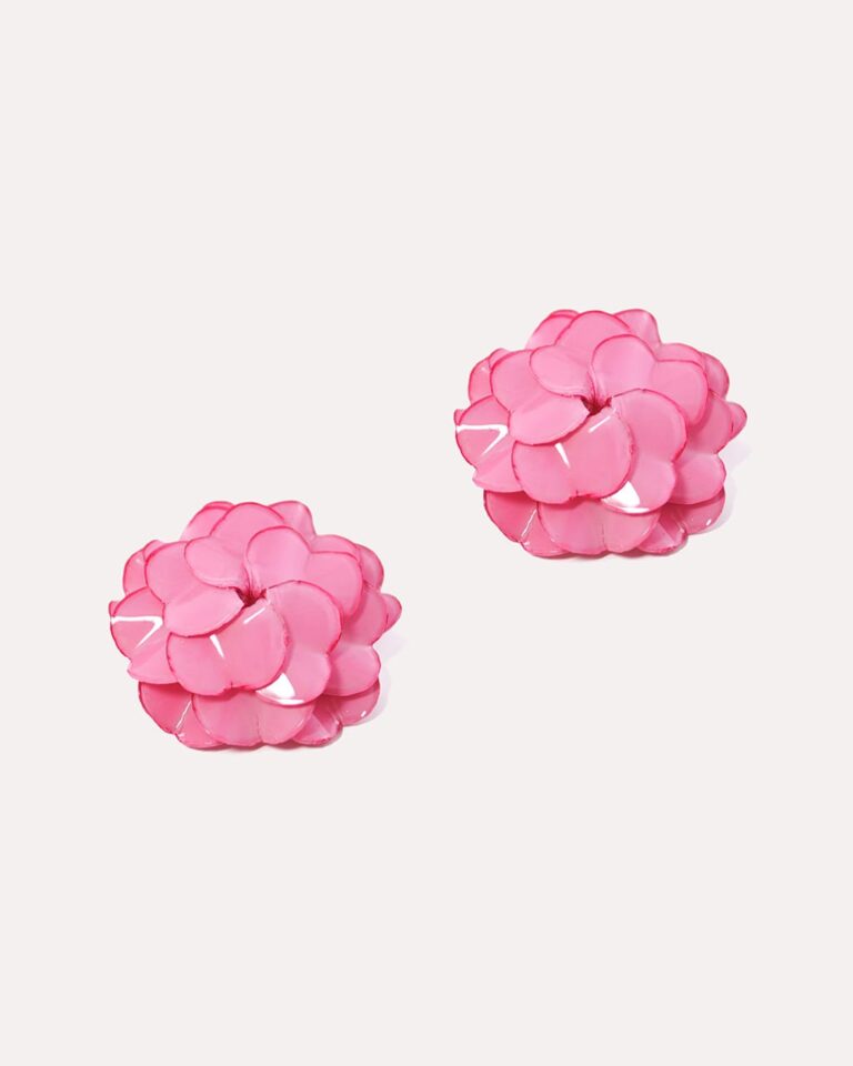 Ciléa Paris - Boucles d'oreilles Géranium - Grand – Rouge clair / Dormeuse (Oreilles percées)
