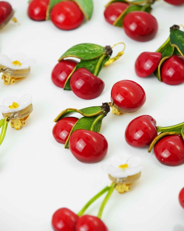 Ciléa Paris - Boucles d’oreilles cerises Napoléon – Dormeuse (Oreilles percées)