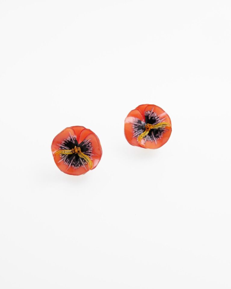 Ciléa Paris - Boucles d'oreilles Pensée - Mini – Vert / Dormeuse (Oreilles percées)