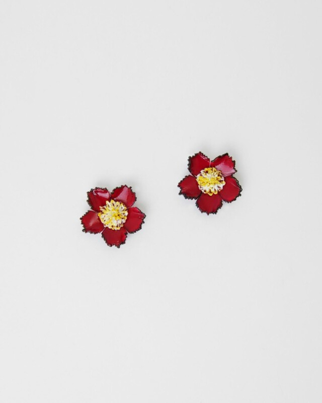 Ciléa Paris - Boucles d'oreilles courtes Tuba - Grand – Corail / Dormeuse (Oreilles percées)