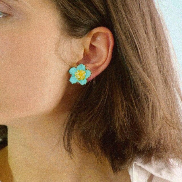 Ciléa Paris - Boucles d'oreilles Tuba - Mini – Vert / Dormeuse (Oreilles percées)