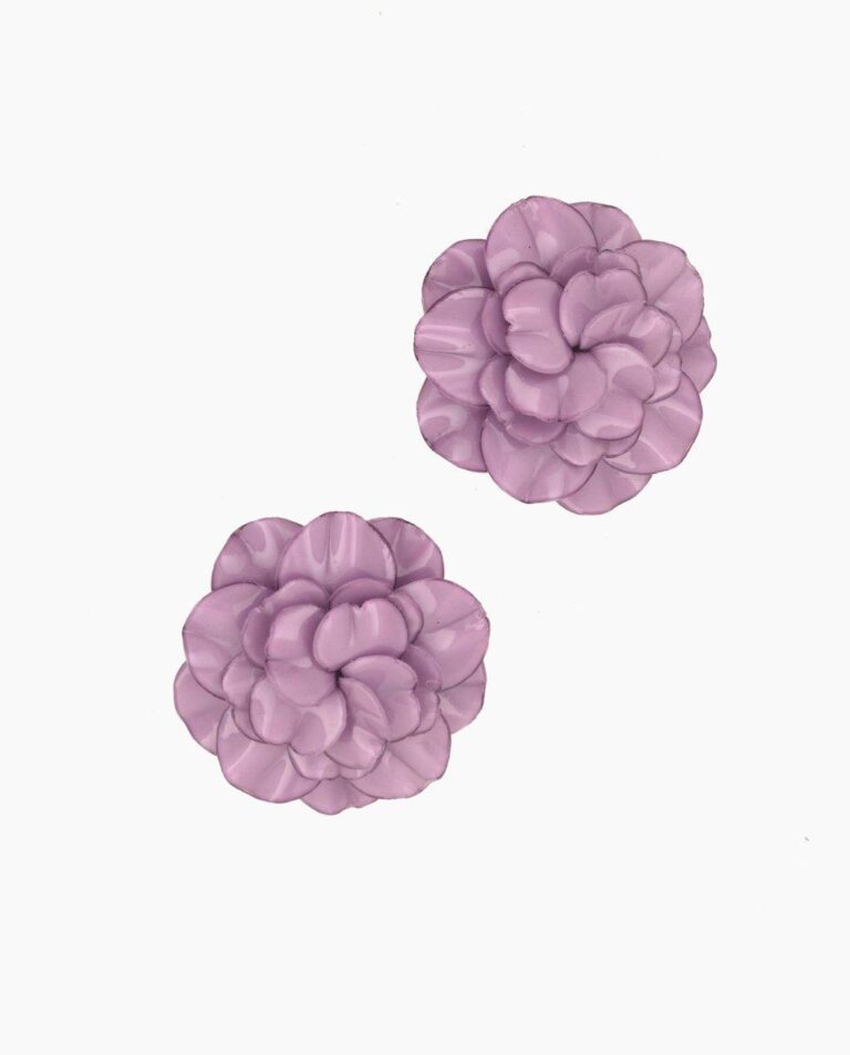 Ciléa Paris - Boucles d'oreilles courtes Géranium - Maxi – Rouge / Tige (Oreilles percées)