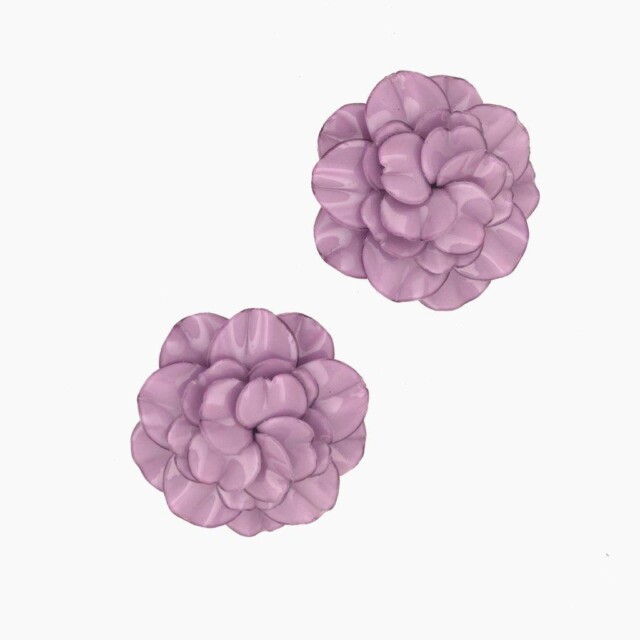 Ciléa Paris - Boucles d'oreilles courtes Géranium - Maxi – Rouge / Tige (Oreilles percées)