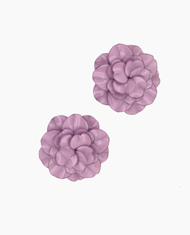 Ciléa Paris - Boucles d'oreilles courtes Géranium - Maxi – Rouge / Tige (Oreilles percées)