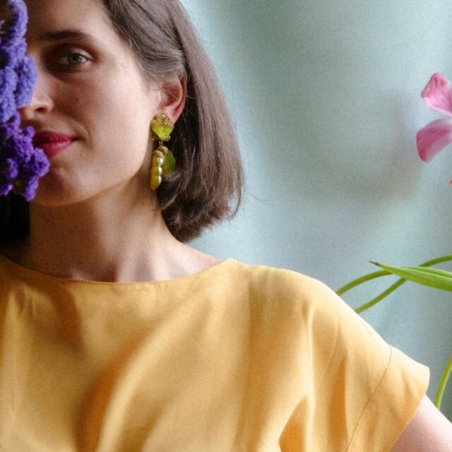 Ciléa Paris - Boucles d’oreilles pendantes Petits Pois – Tige (Oreille percées)
