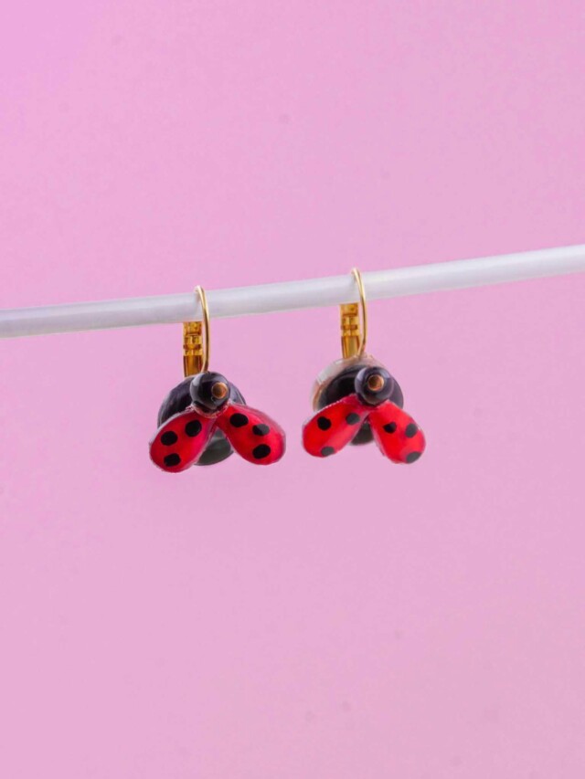 Ciléa Paris - Boucles d'oreilles coccinelle Belle - Mini – Dormeuse (oreilles percées)
