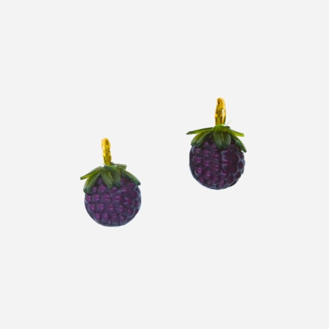 Ciléa Paris - Boucle d'oreille Framboise Botanica – Fleur / Dormeuse (Oreilles percées)
