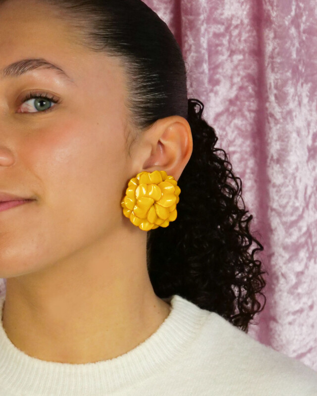 Ciléa Paris - Boucles d'oreilles Géranium - Grand – Rouge clair / Dormeuse (Oreilles percées)