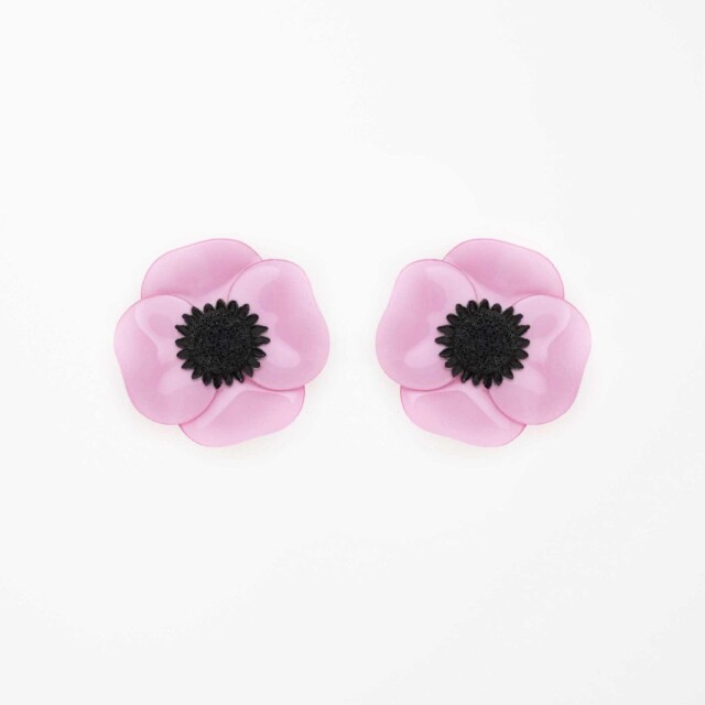 Ciléa Paris - Boucles d'oreilles courtes Anémone - Grandes – Dormeuse (Oreilles percées) / Noir