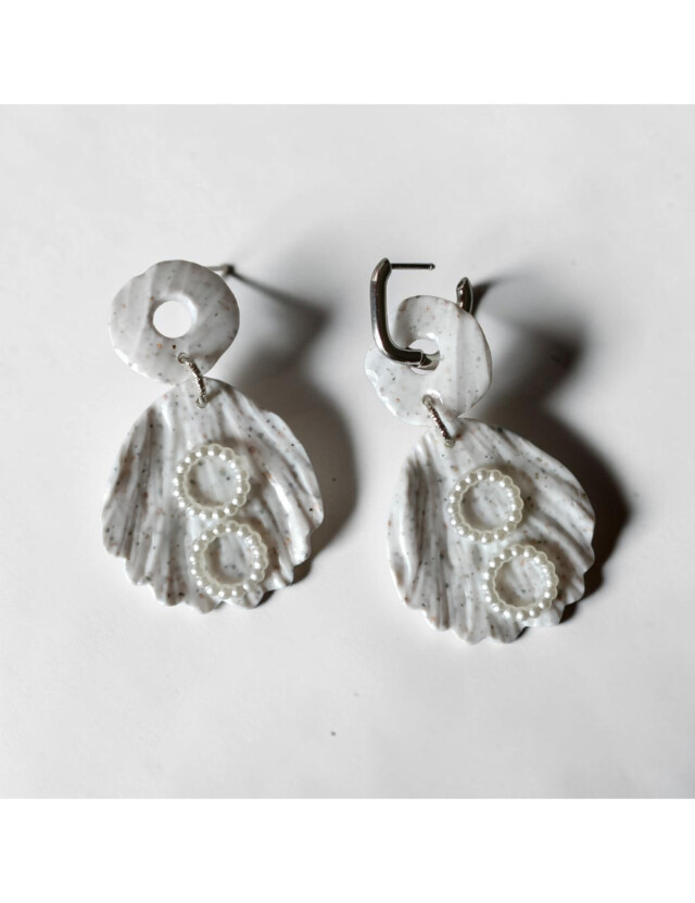 L’Atelier de Patricia - Boucles d'oreilles interchangeable - Maria – Blanc