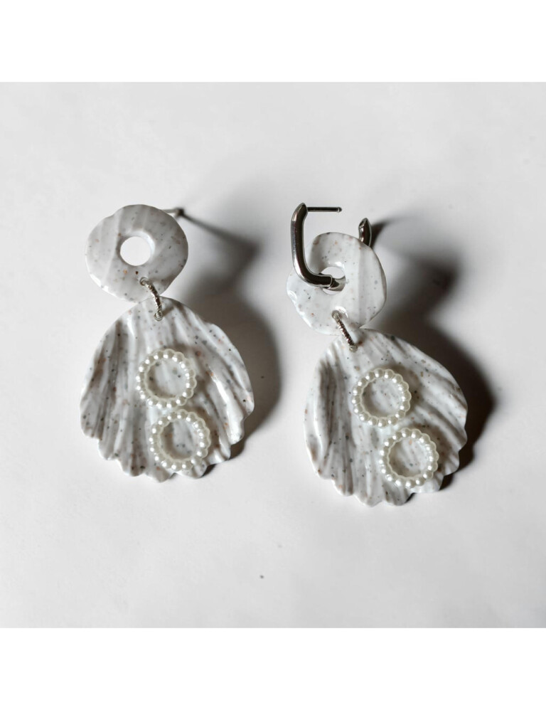 L’Atelier de Patricia - Boucles d'oreilles interchangeable - Maria  1 – Blanc