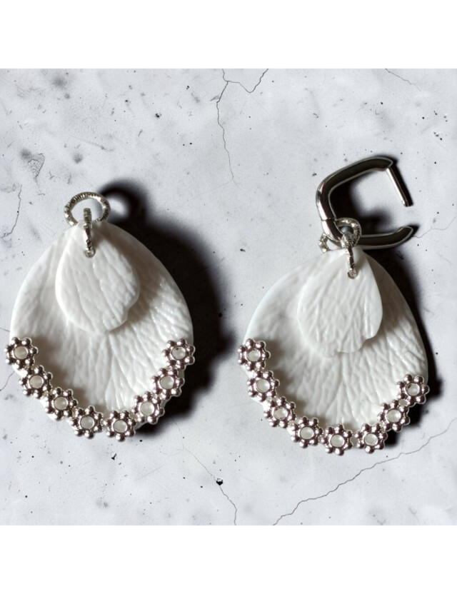 L’Atelier de Patricia - Boucles d'oreilles interchangeable - Maria – Blanc