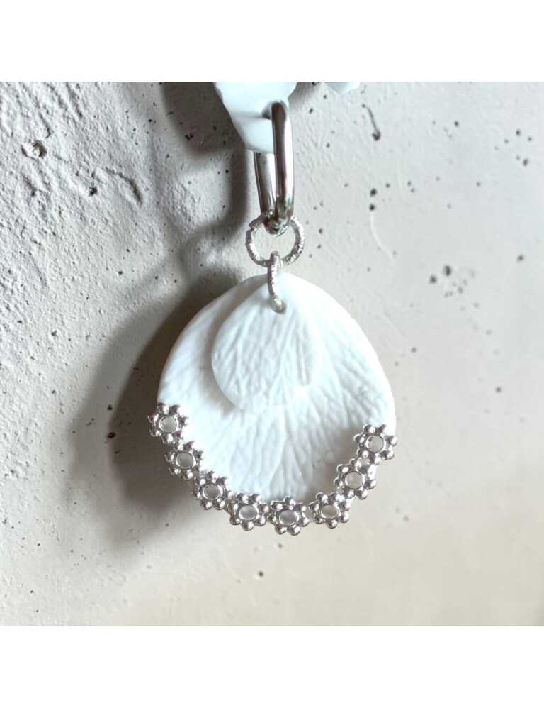 L’Atelier de Patricia - Boucles d'oreilles interchangeable - Maria 2 – Blanc