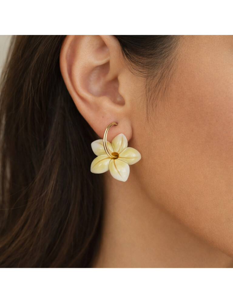 L’Atelier de Patricia - Boucles d'oreilles interchangeable - fleur – Blanc