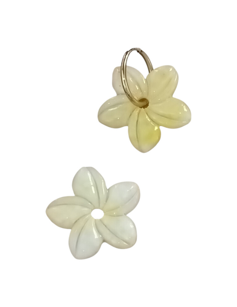 L’Atelier de Patricia - Boucles d'oreilles interchangeable - fleur – Blanc