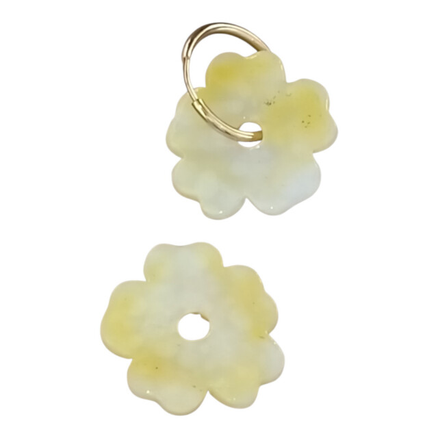L’Atelier de Patricia - Boucles d'oreilles interchangeable- la fleurs printemps – Blanc