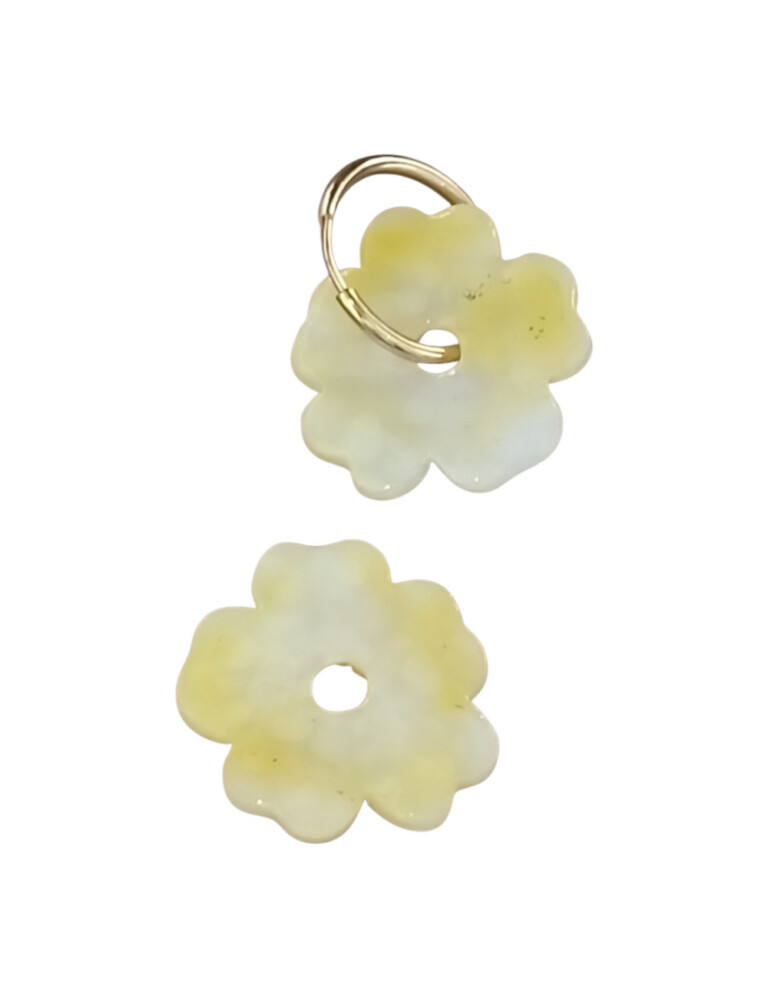 L’Atelier de Patricia - Boucles d'oreilles interchangeable- la fleurs printemps – Blanc