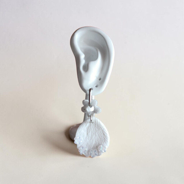 L’Atelier de Patricia - Boucles d'oreilles interchangeable - Maria – Blanc