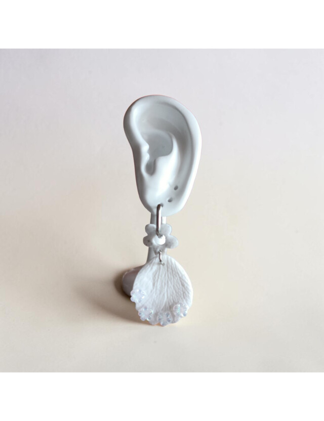 L’Atelier de Patricia - Boucles d'oreilles interchangeable - Maria – Blanc