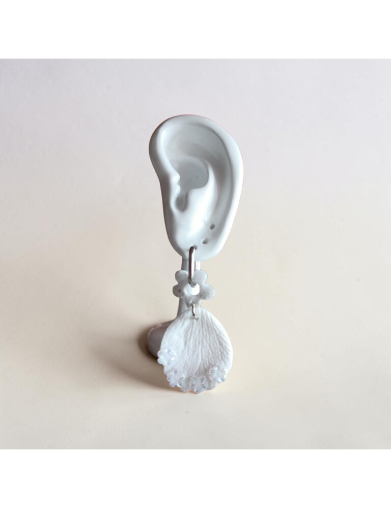 L’Atelier de Patricia - Boucles d'oreilles interchangeable - Maria – Blanc
