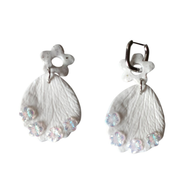 L’Atelier de Patricia - Boucles d'oreilles interchangeable - Maria – Blanc