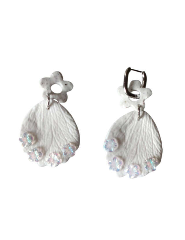 L’Atelier de Patricia - Boucles d'oreilles interchangeable - Maria – Blanc