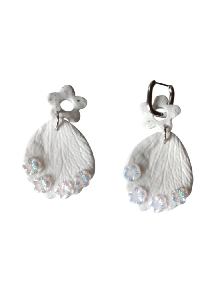 L’Atelier de Patricia - Boucles d'oreilles interchangeable - Maria – Blanc