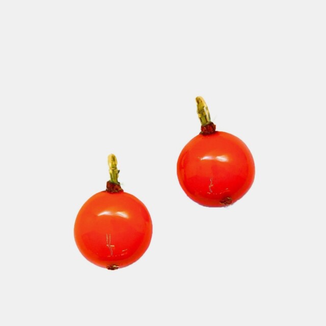 Ciléa Paris - Boucles d'oreilles Orange Botanica – Feuille / Dormeuse (Oreilles percées)