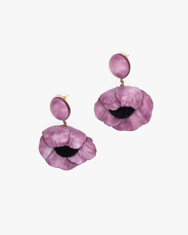 Ciléa Paris - Boucles d'oreilles pendantes Agnès – Rose indien / Dormeuse (Oreilles percées)