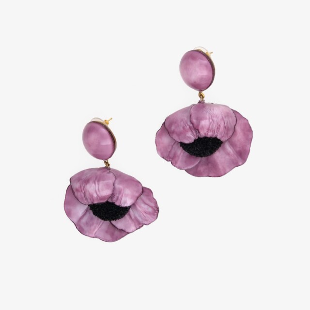 Ciléa Paris - Boucles d'oreilles pendantes Agnès – Rose indien / Dormeuse (Oreilles percées)