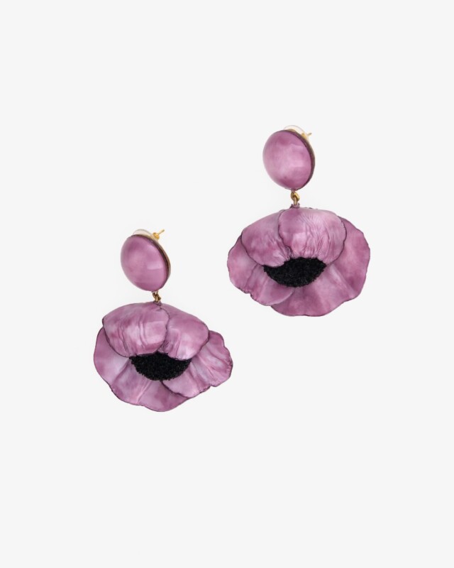 Ciléa Paris - Boucles d'oreilles pendantes Agnès – Rose indien / Dormeuse (Oreilles percées)