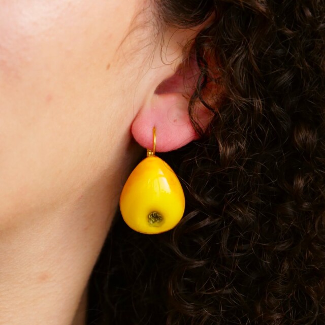 Ciléa Paris - Boucles d'oreilles Poires Botanica – Fleur / Dormeuse (Oreilles percées)