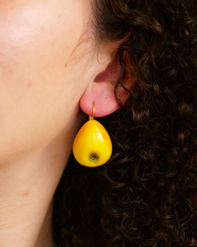 Ciléa Paris - Boucles d'oreilles Poires Botanica – Fleur / Dormeuse (Oreilles percées)