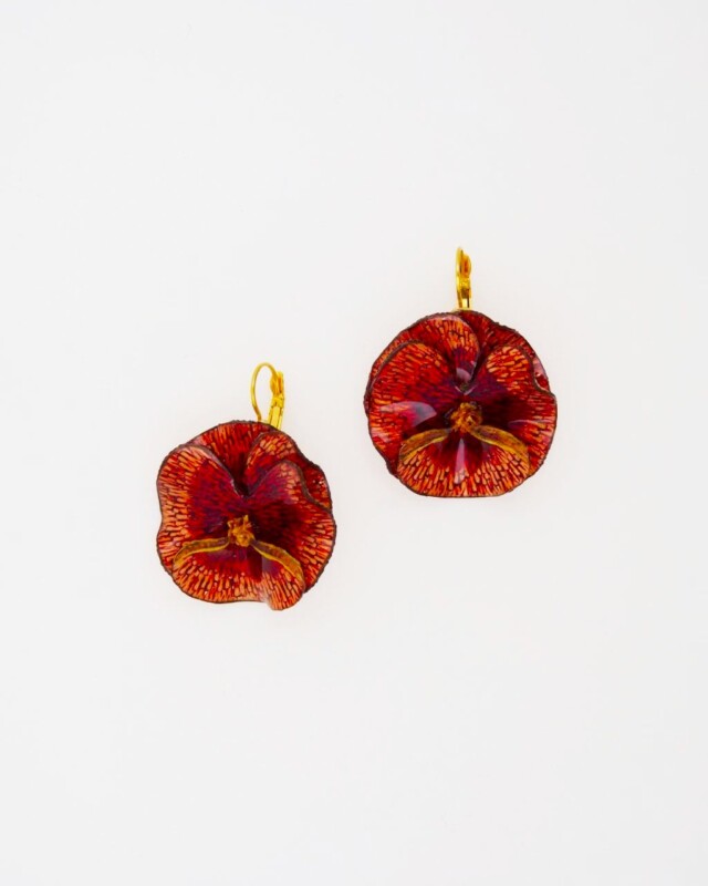 Ciléa Bijoux - Boucles d'oreilles courtes Pensée or - Petit – Bleu / Tige