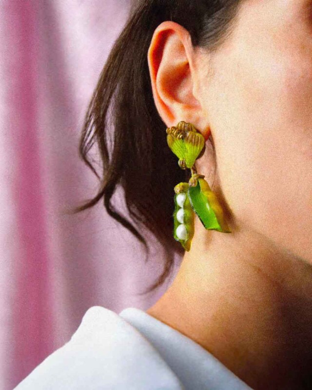 Ciléa Paris - Boucles d’oreilles pendantes Petits Pois