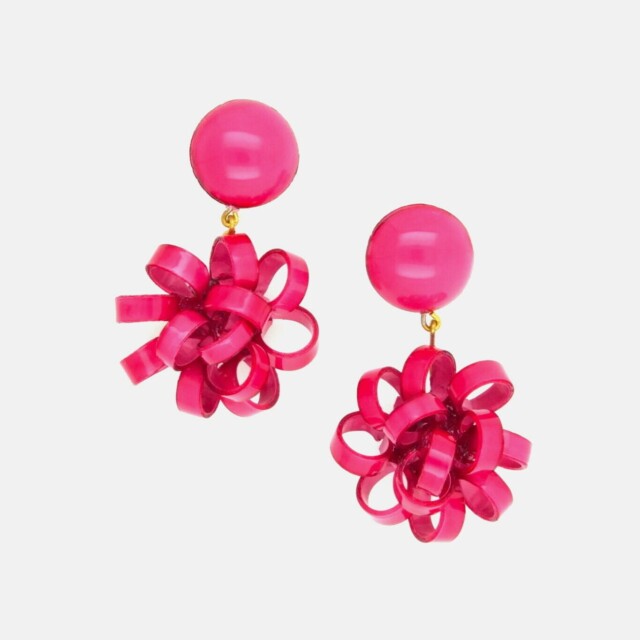 Ciléa Paris - Boucles d'oreilles pendantes Gribouille – Jaune pale / Tige (Oreilles percées)