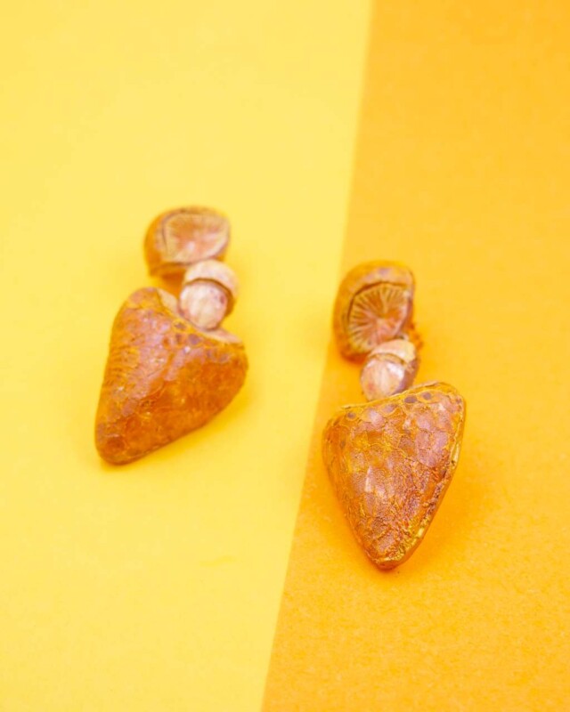 Ciléa Bijoux - Boucles d'oreilles champignon Simon – Tige (Oreilles percées)
