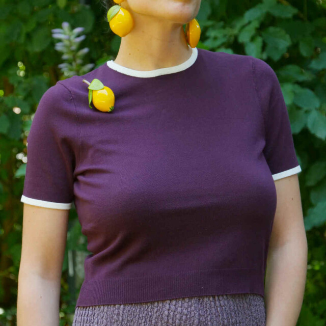 Ciléa Bijoux - Boucles d'oreilles Citron - Maxi – Tiges (oreilles percées)